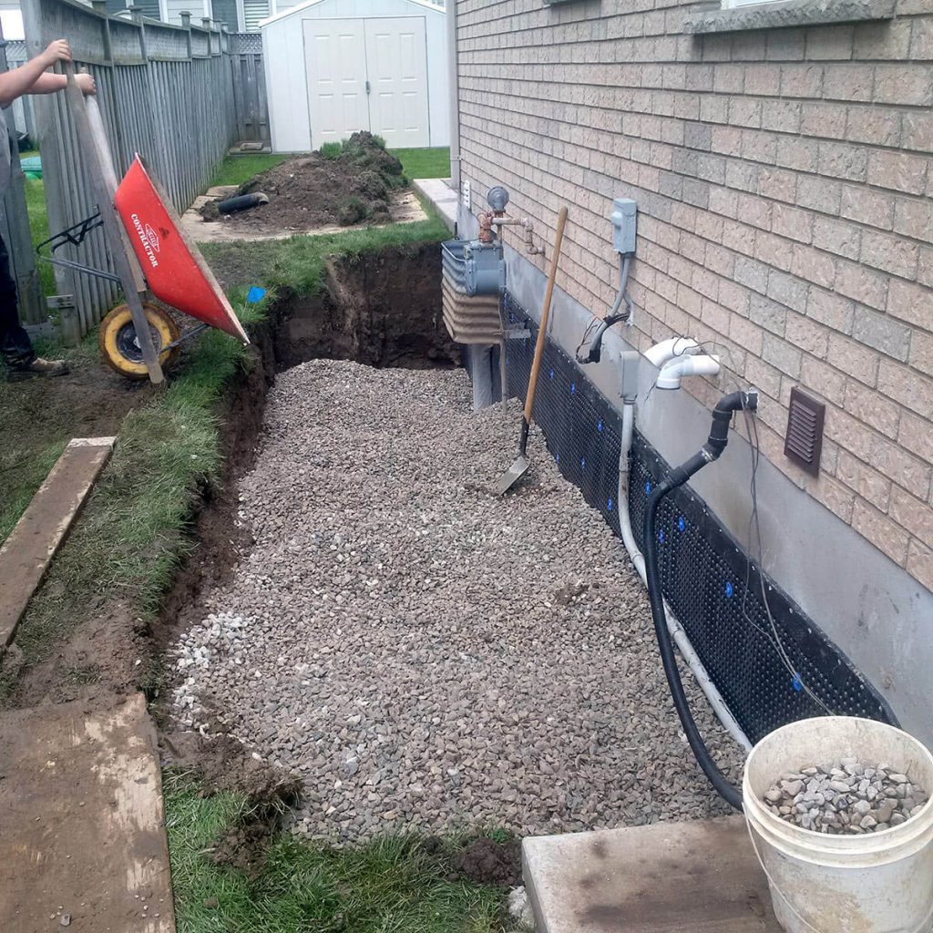 Exterior Waterproofing Gravel Fill