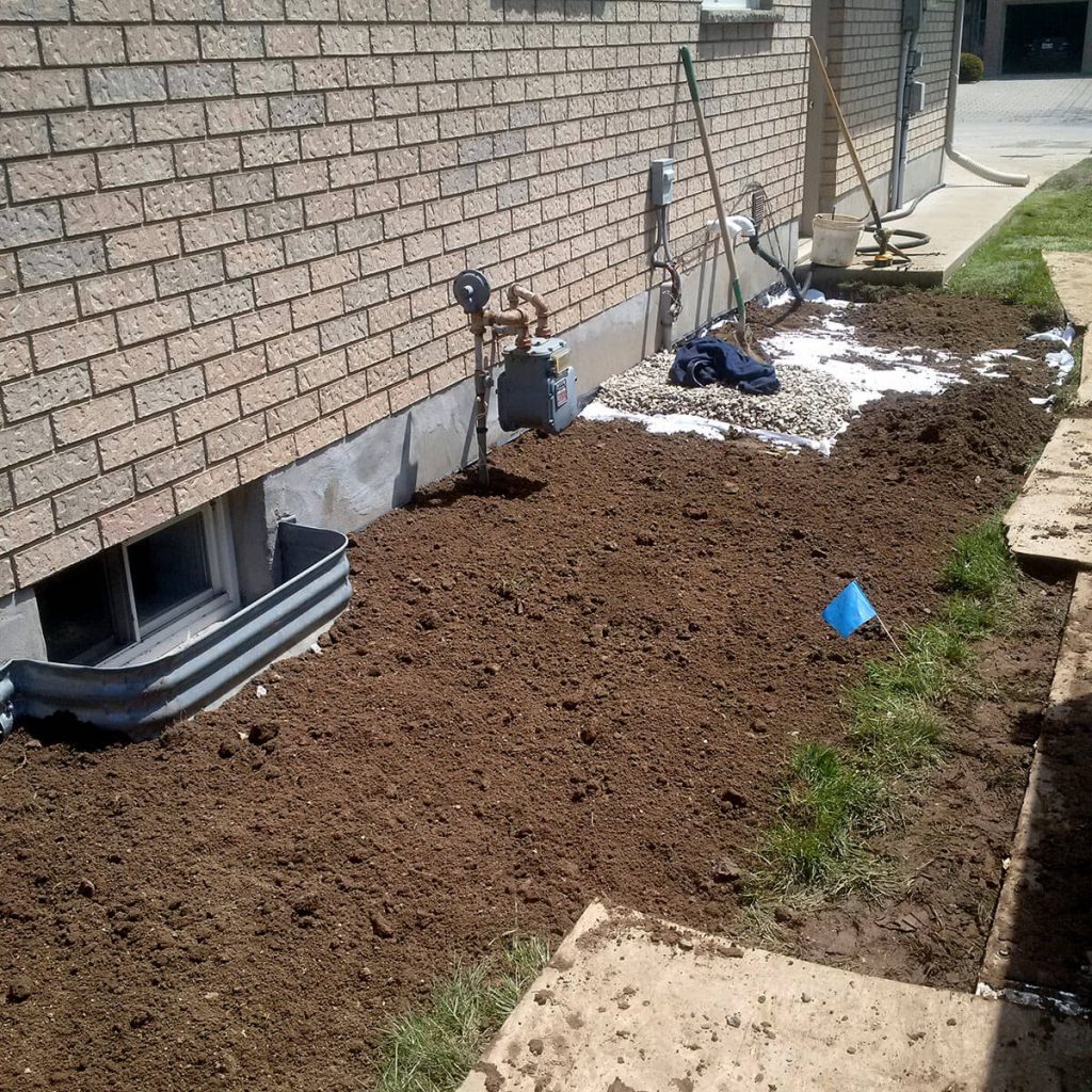 Exterior Waterproofing Fill with Soil